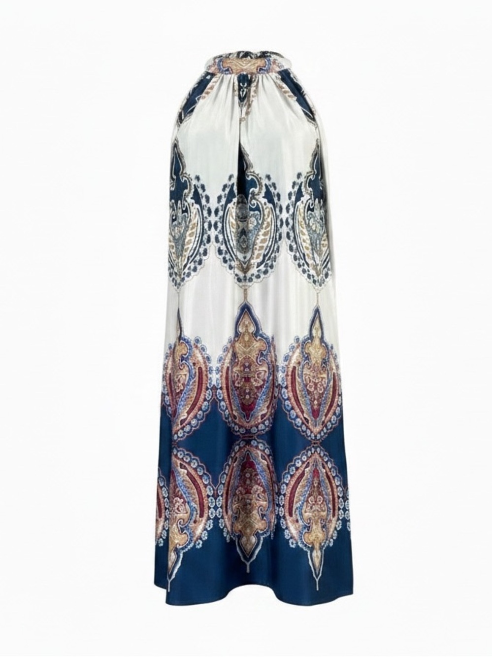 Leo Rosi Bohemian Mini Dress Multicolor Paisley Print Size Large